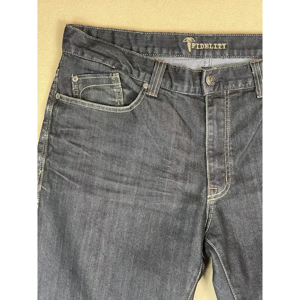 Fidelity Jeans Mens‎ 38 Blue 5011 Sabbath Rinse Straight Leg Mid Rise Denim
